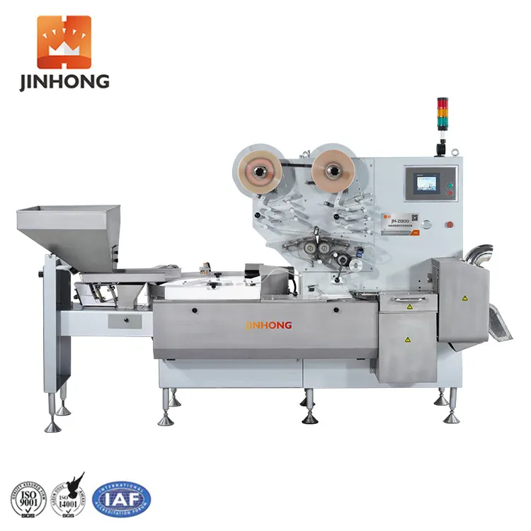 Jh Hochgeschwindigkeits-Mini-Flow-Pack-Maschine, Kissenverpackungsmaschine, Versiegelungsverpackungsmaschine für kleine Kaugummis